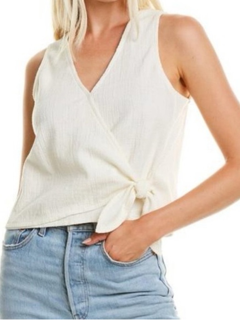 Madewell Texture & Thread Side Wrap Tank Top